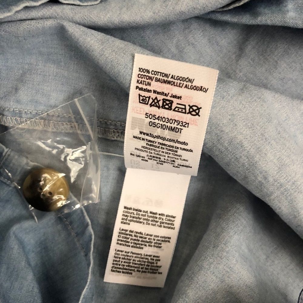 Topshop Moto Horn Button Denim Dress 12 - Picture 8 of 8
